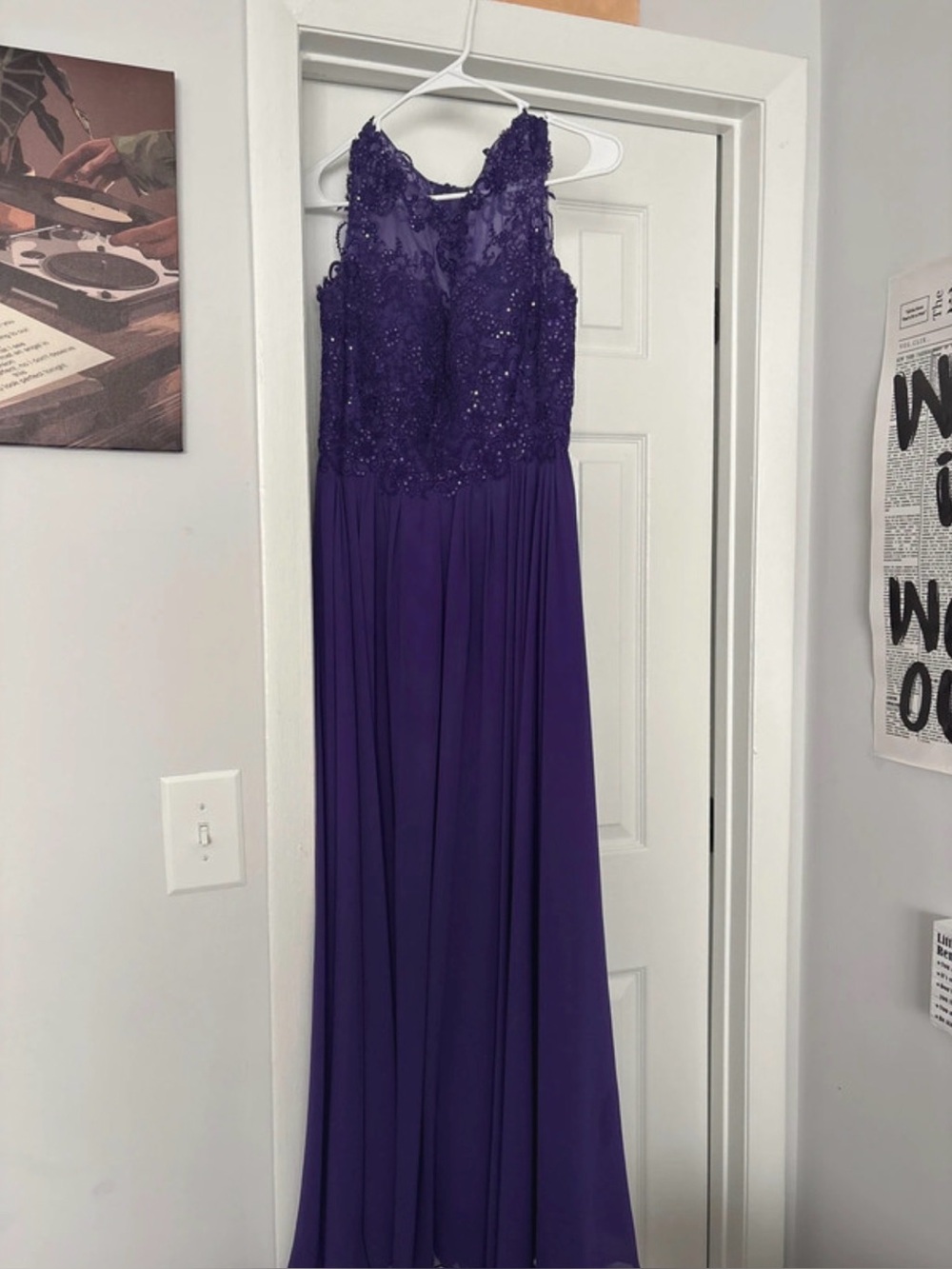 Purple Dress with Shawl